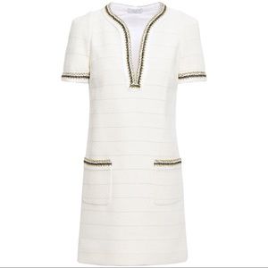 SANDRO JOSEPHA BRAID-TRIMMED TWEED MINI DRESS